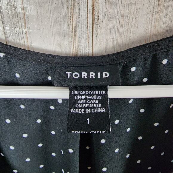 Talbots Georgette Tunic Tank Black Dots Size 1 - Picture 3 of 10